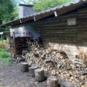 Foto zeigt das Brennholzlager