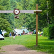 The entrance to the camp site "Holy Ground" of the BZW